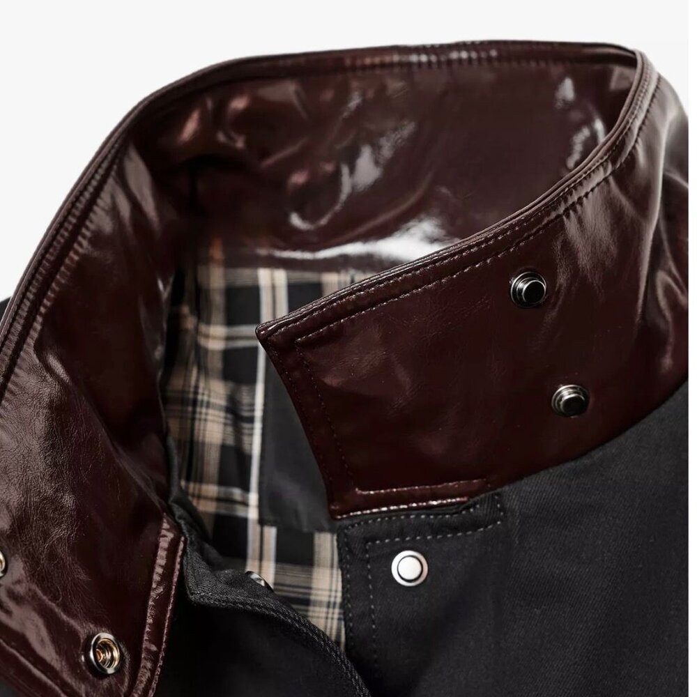 ZARA ZW Collection Contrast Collar Jacket – Black/Brown | EU Chic | New (No Tags - Picture 4 of 7